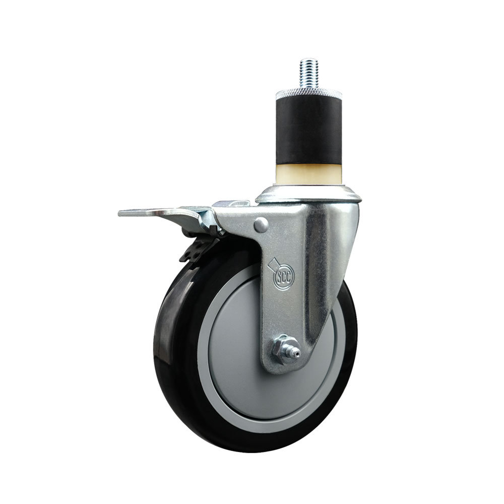 Service Caster 5 Inch Poly Swivel 1 7 8 Inch Expanding Stem Caster